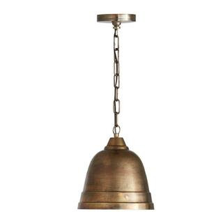 Sedona 100-Watt 1-Light Oxidized Brass Sand-Cast Small Dome Pendant Light and No Bulbs Included | The Home Depot