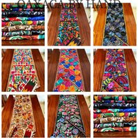 Mexican Table Runner, Embroidered Hand-Woven Runner, Chiapas Bed Different Colors Boho Runner | Etsy (US)