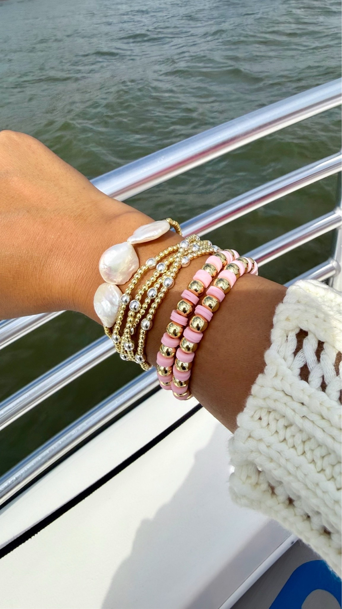 @cocosbeadsandco 
The prettiest bracelet stack - I’ll be wearing on repeat all summer long!

#LTKgrwm #LTKootd #LTKmomlife