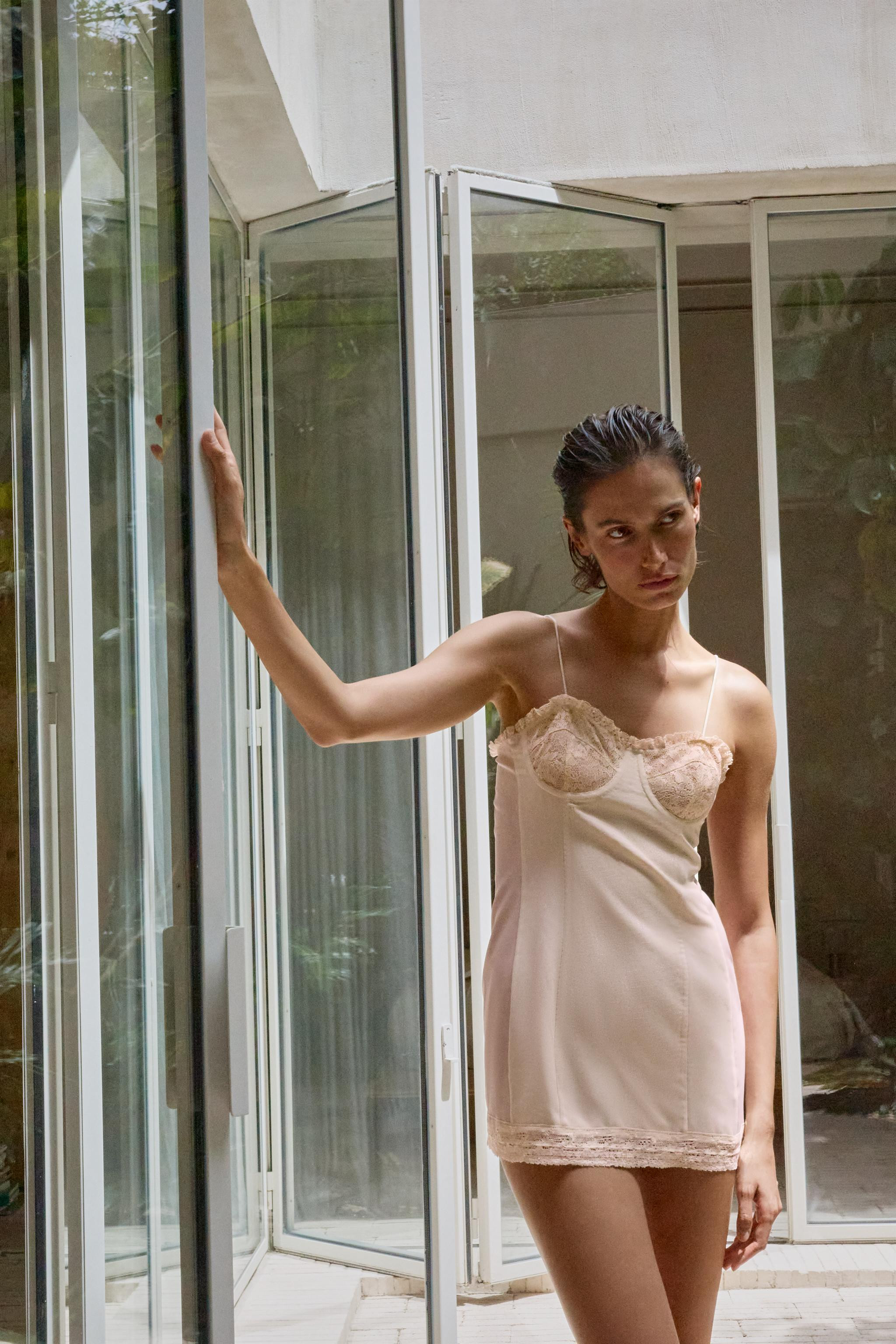 COMBINATION MINI DRESS WITH LACE AND UNDERWIRE | Zara UK