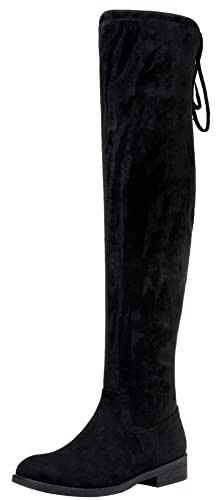 Vepose Women's Black Synthetic Suede Over the Knee Boots,Size 7.5,CJY998 | Amazon (US)
