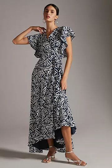 Hutch Ruffle Printed Wrap Maxi Dress | Anthropologie (US)