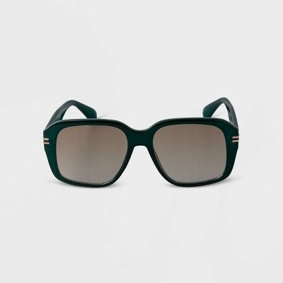 Women&#39;s Plastic Retro Rectangle Sunglasses - A New Day&#8482; Green | Target