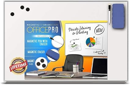 Officeline Ultra-Slim, Lightweight Magnetic Dry Erase Board & Accessories (Includes Whiteboard Pe... | Amazon (US)