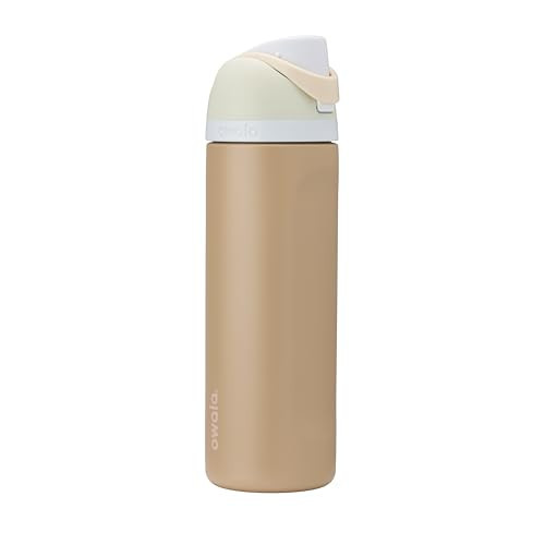 Owala FreeSip Insulated Stainless Steel Water Bottle with Straw for Sports and Travel, BPA-Free Sports Water Bottle, 24 oz, Mint/Brown, Muddy Buddy | Amazon (US)