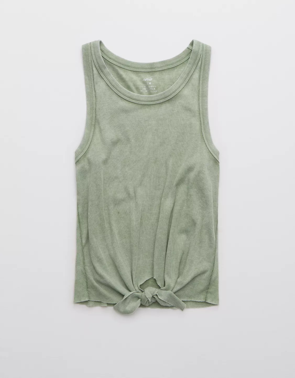 Aerie Ribbed Tie Front High Neck Tank Top | American Eagle Outfitters (US & CA)