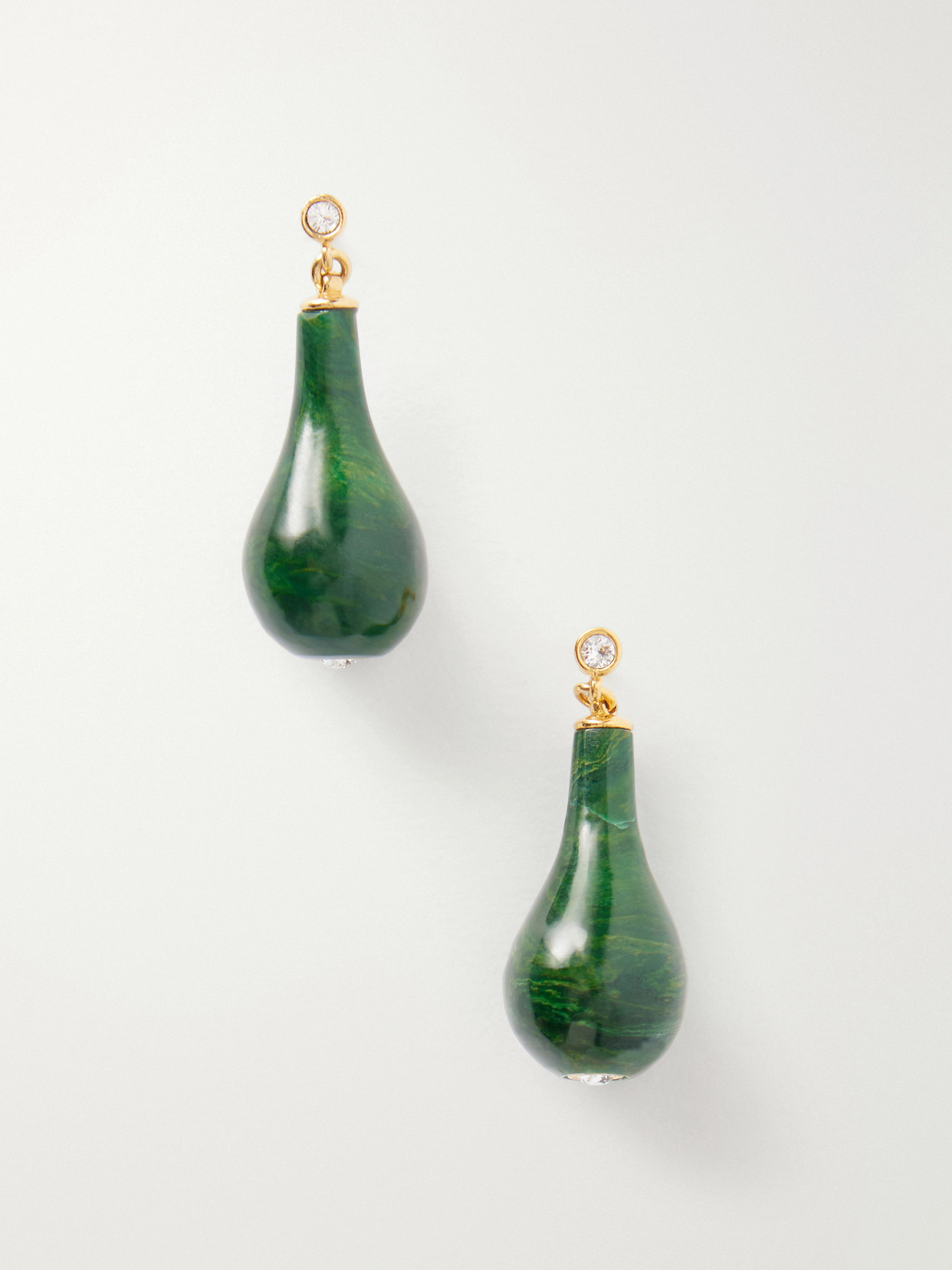 TOTEME - Drop Gold-plated Jade Earrings - Green | NET-A-PORTER (UK & EU)