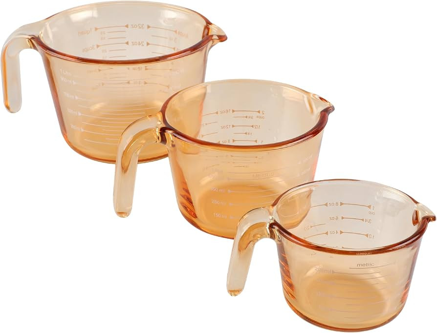 COOK WITH COLOR Glass Measuring Cups - Ideal for Cooking and Baking, Yellow | Amazon (US)