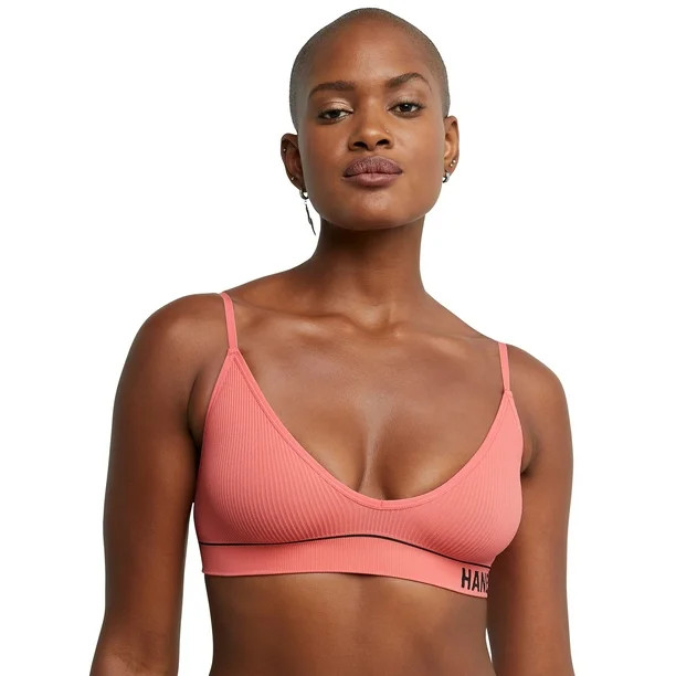 Hanes Originals Women’s Seamless Rib Triangle Bralette, ComfortFlex Fit, Style MHB005 | Walmart (US)