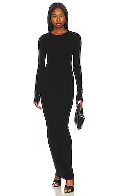 COTTON CITIZEN Verona Crewneck Maxi Dress in Jet Black from Revolve.com | Revolve Clothing (Global)