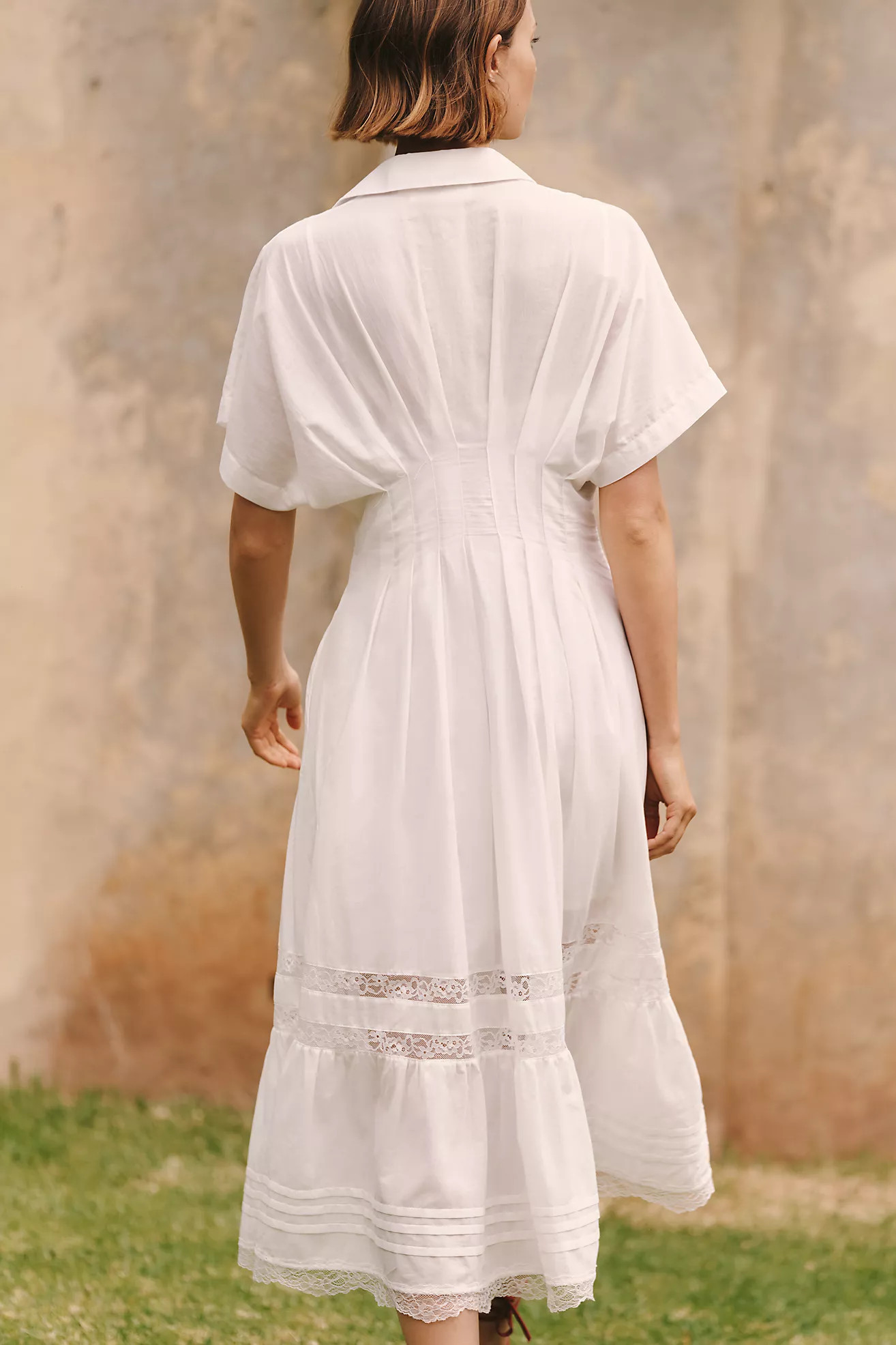 Exquise Tobie Short-Sleeve Collared Midi Dress | Anthropologie (US)
