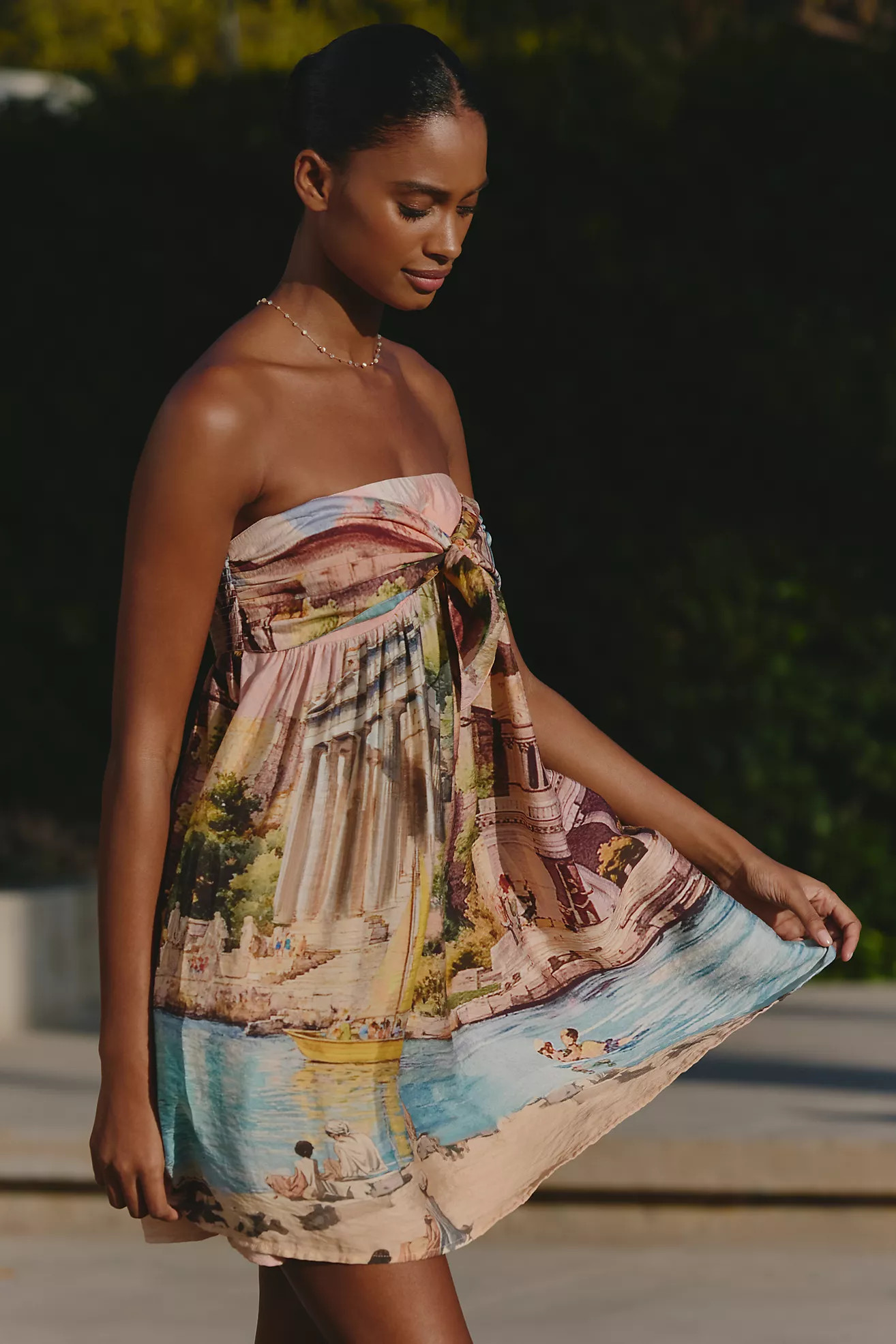 Celandine Strapless Bow-Front Mini Dress | Anthropologie (US)