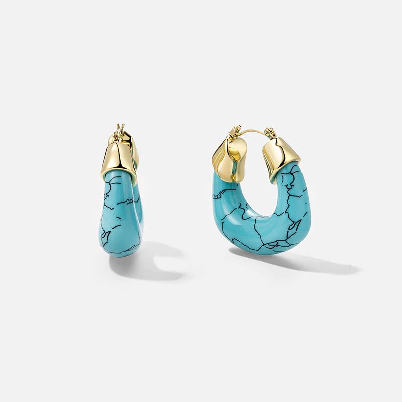 Taliah Turquoise Hoops | Victoria Emerson
