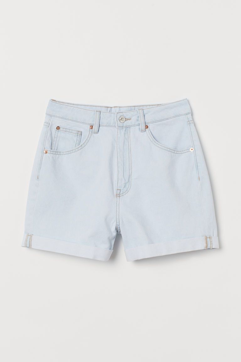 H & M - Mom Fit Denim Shorts - Blue | H&M (US + CA)