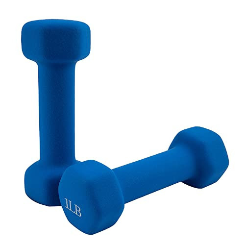 Saorzon Dumbbells Set of 2 Exercise Fitness Dumbbell for Home Gym Free Weights Hand Hex Dumb Bells Royal Blue 1LB | Amazon (US)