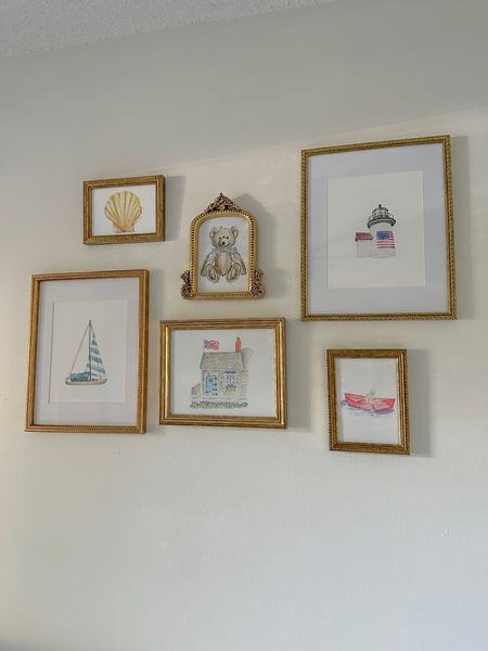 Coastal Gallery Wall 🤍 

Obsessed with my sons nursery gallery wall! All the frames are from homegoods & all the prints from etsy 🤍

#LTKfindsunder50 #LTKbaby #LTKhome