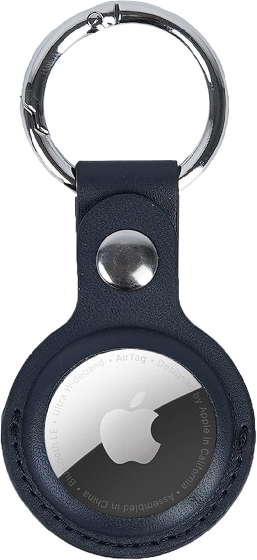Flexible Leather Apple Air Tag Keychain, Fully Fited Air Tag. Holder Keychain with Protective Cov... | Amazon (US)