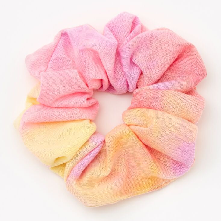 Medium Pink & Yellow Tie Dye Hair Scrunchie | Claire's (US)