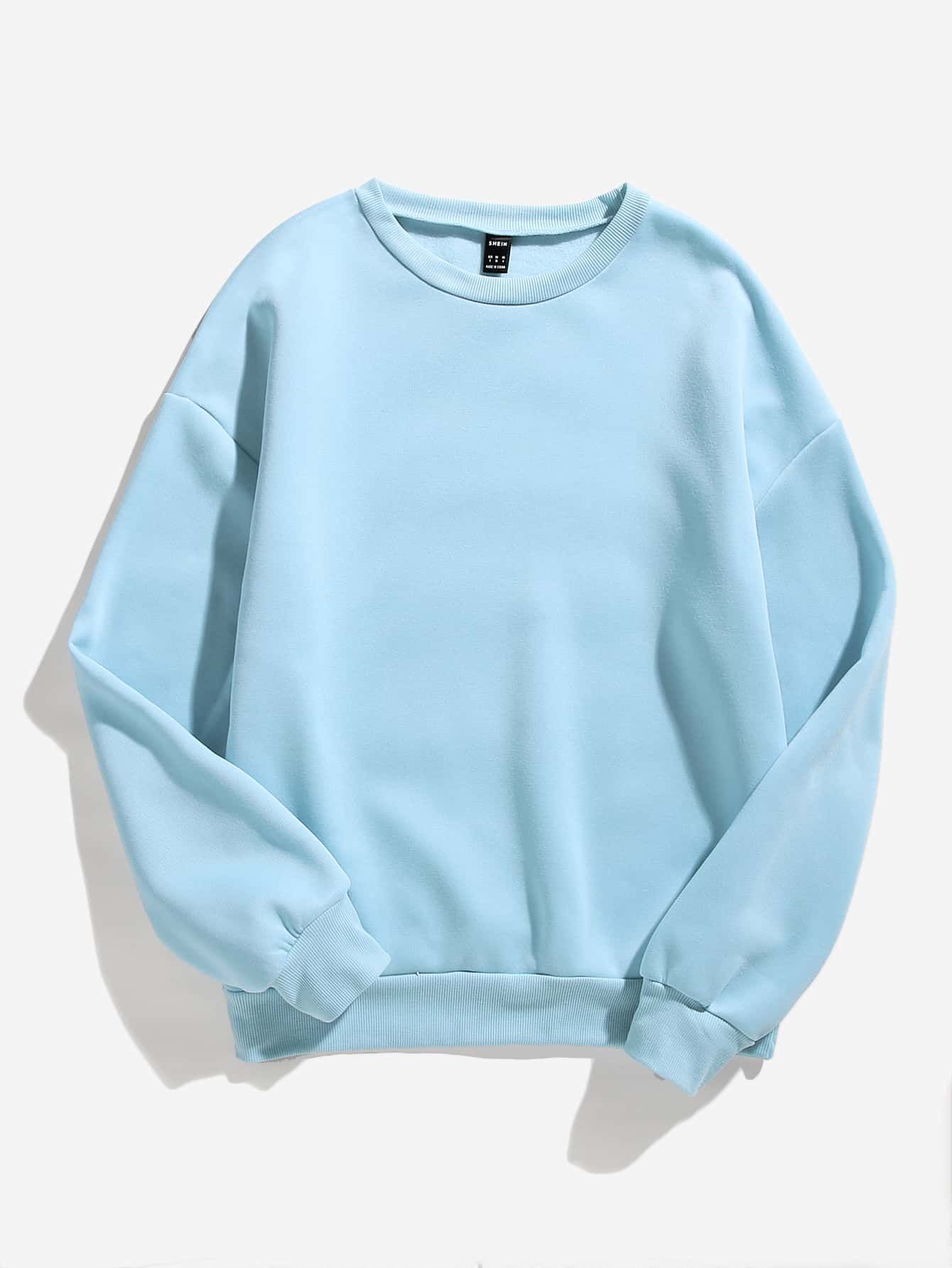 Solid Round Neck Sweatshirt | SHEIN