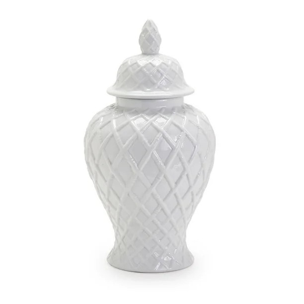 Two's Company Faux Bamboo Fretwork Decorative Temple Jar - Ceramic | Walmart (US)