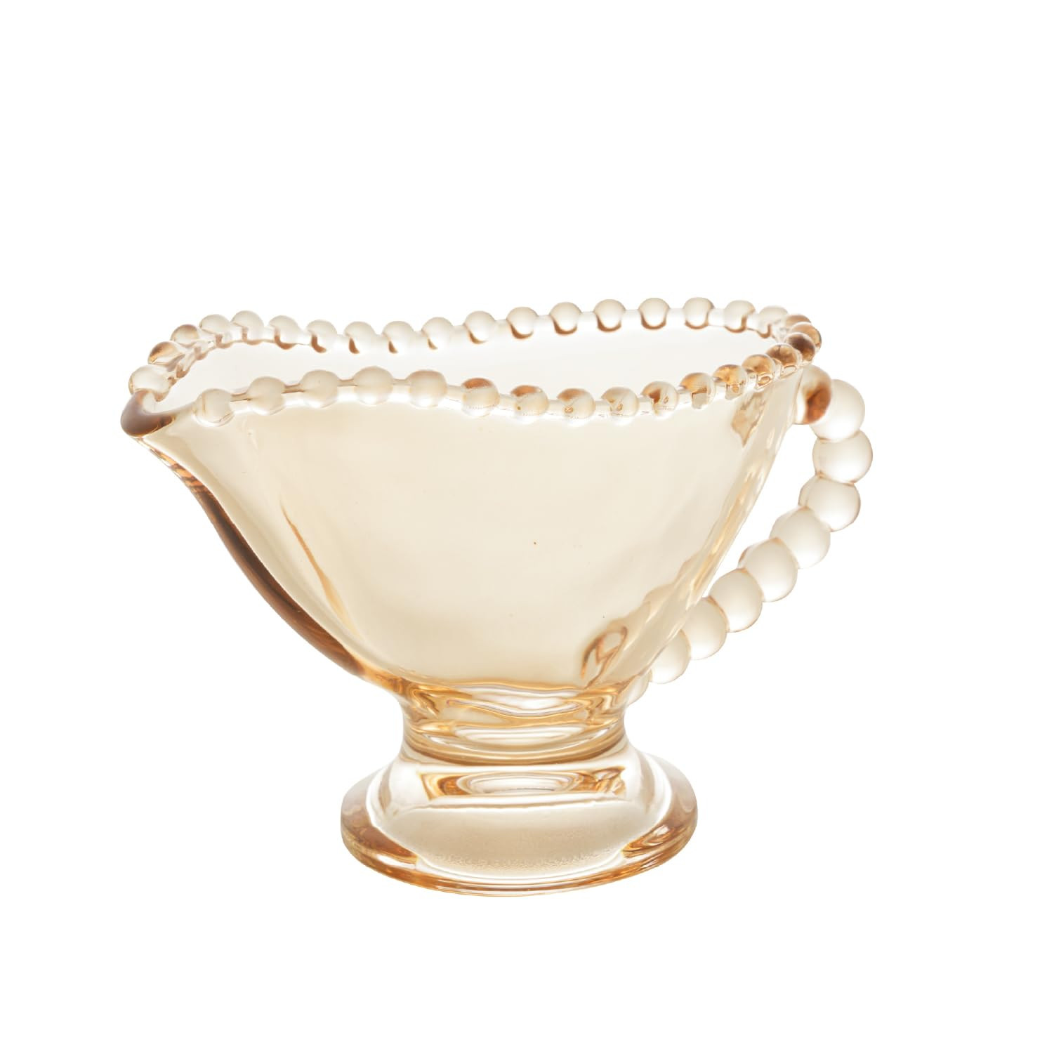 WOLFF - Pearl Amber Beaded Crystal Gravy Boat with Handle - Gravy Bowl for Sauces, Salad Dressing... | Amazon (US)