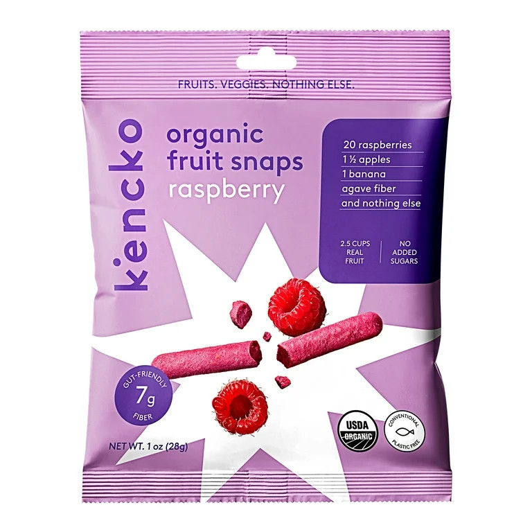 Kencko Raspberry Organic Fruit Snaps, Freeze Dried Fruit Snacks, 1 oz | Walmart (US)