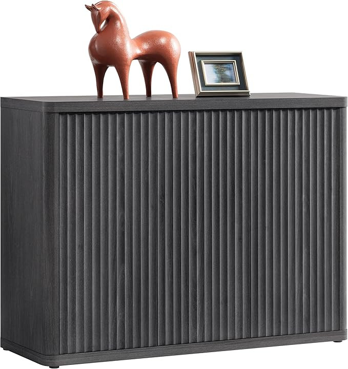 SICOTAS Buffet Cabinet with Storage Accent Sideboard with 3 Doors Modern 46.6" Wide Credenza Flut... | Amazon (US)