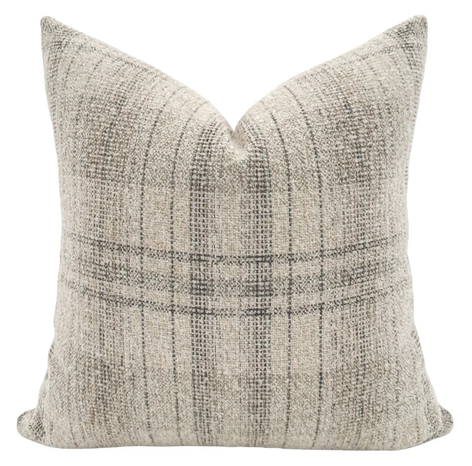 Cream Plaid Pillow Cover-20" | Dwell Home Co.