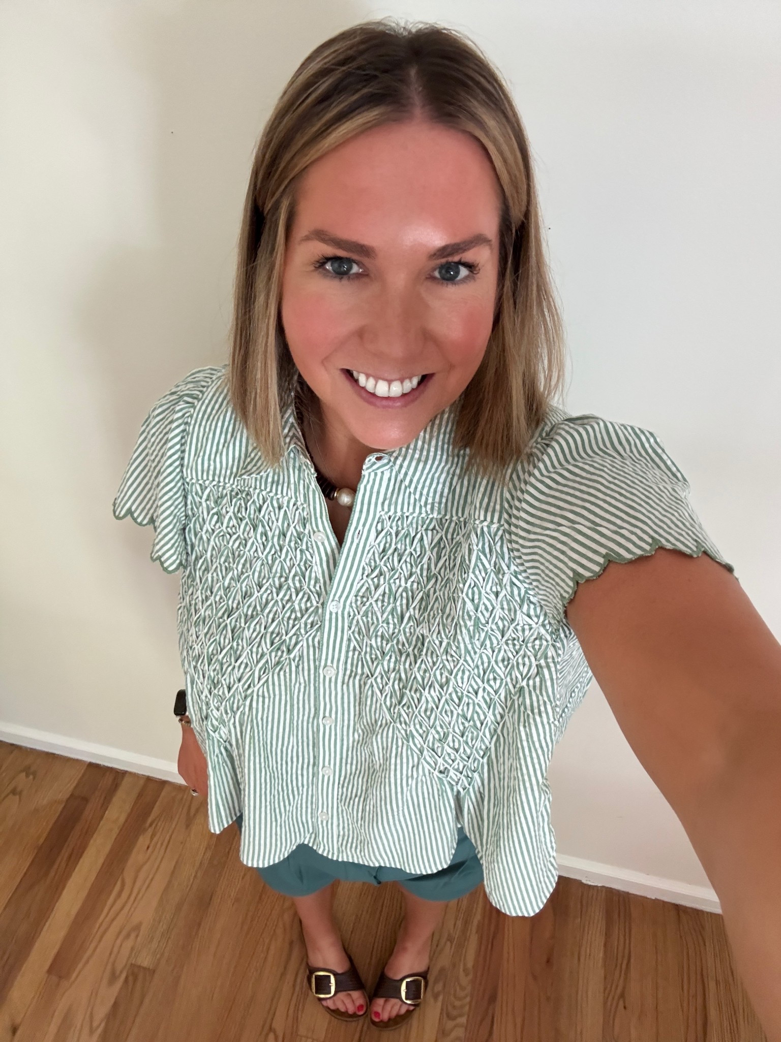 Masters Saturday in Georgia ⛳️⛳️⛳️ I had to dress in some green attire to go out and explore a bit.  When close to Augusta this weekend… why not? These shorts are so cute and sporty and go great with this top. I paired them with some Birkenstocks to walk around. 

#LTKSeasonal #LTKTravel #LTKootd