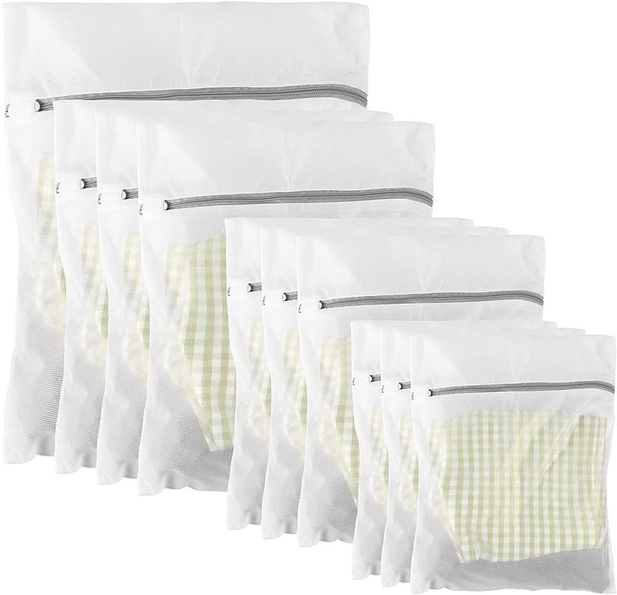 Mesh Laundry Bags for Delicates with Non Rust Zipper(10 Pack)-MDSXO White Delicate Laundry Bags M... | Amazon (US)