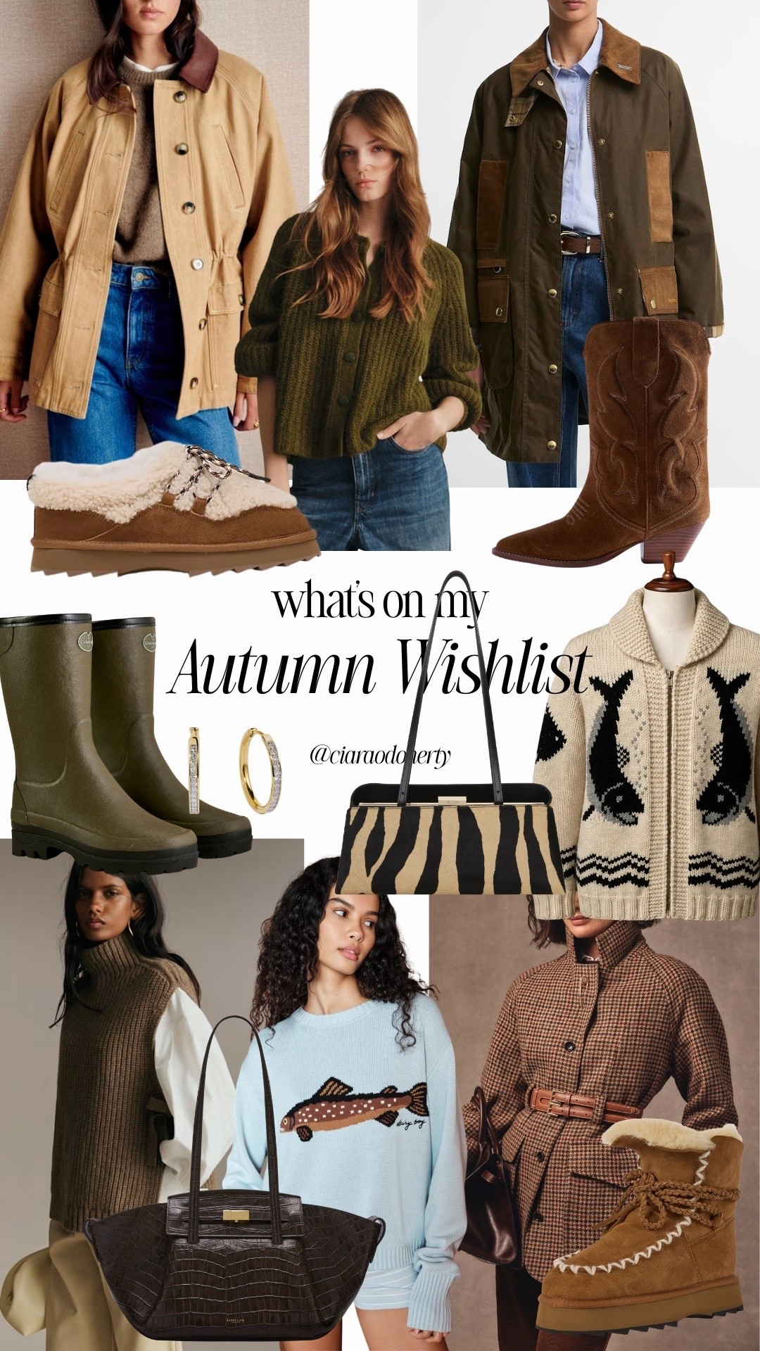 What’s on my Autumn wishlist? 🧥🍂☕️ autumn barn jackets and field coats, heritage checks, cosy knits and fish jumpers, boots and slippers, autumn bags

#LTKFashionMonth #LTKautumn