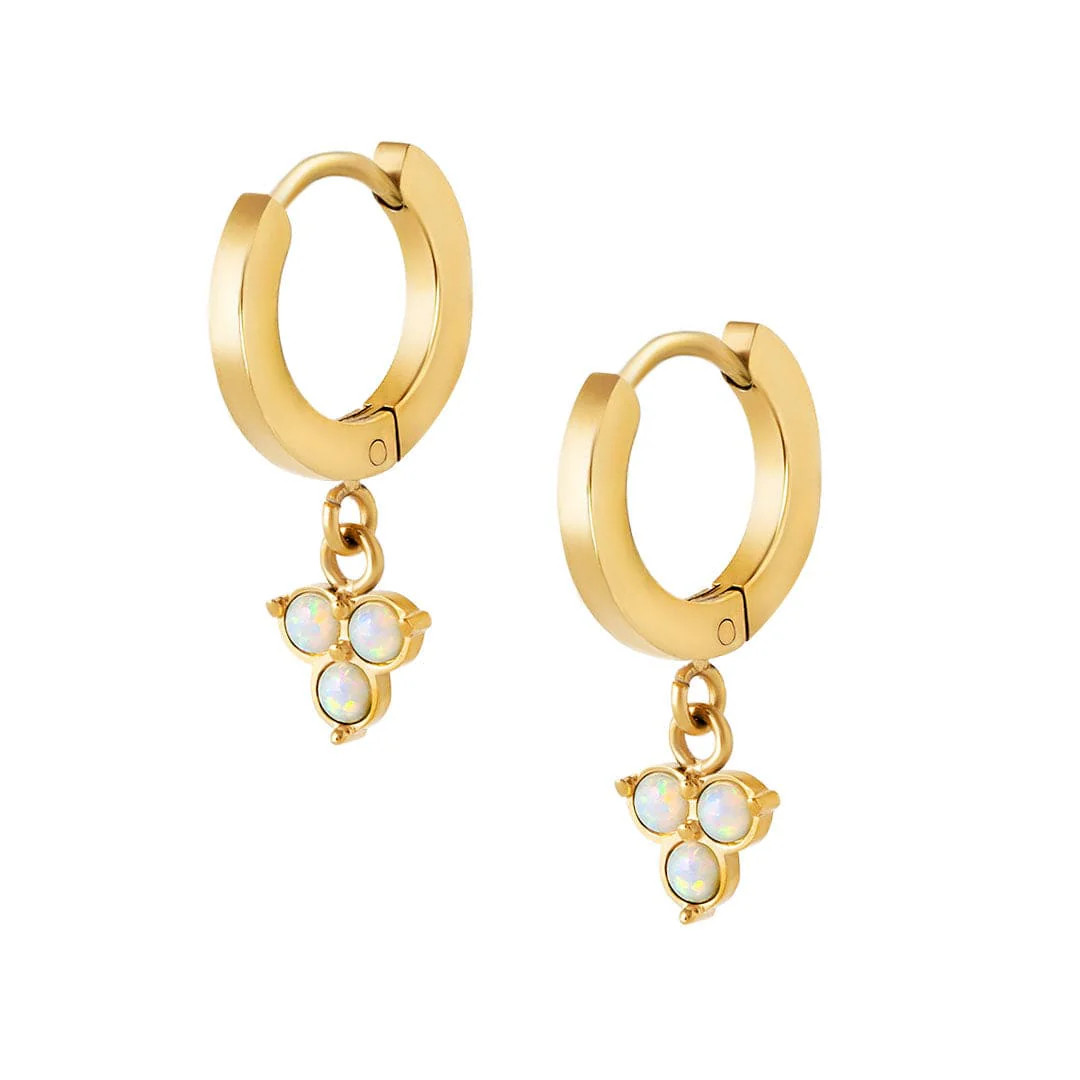 Jamille Opal Hoop Earrings | Bohomoon UK