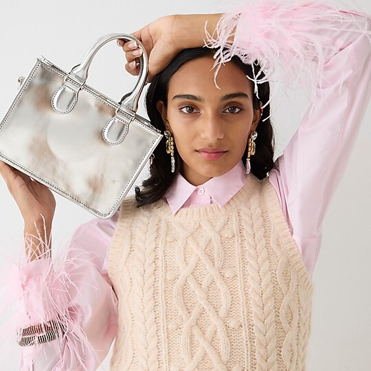 Vienna lady bag in metallic leather | J. Crew US