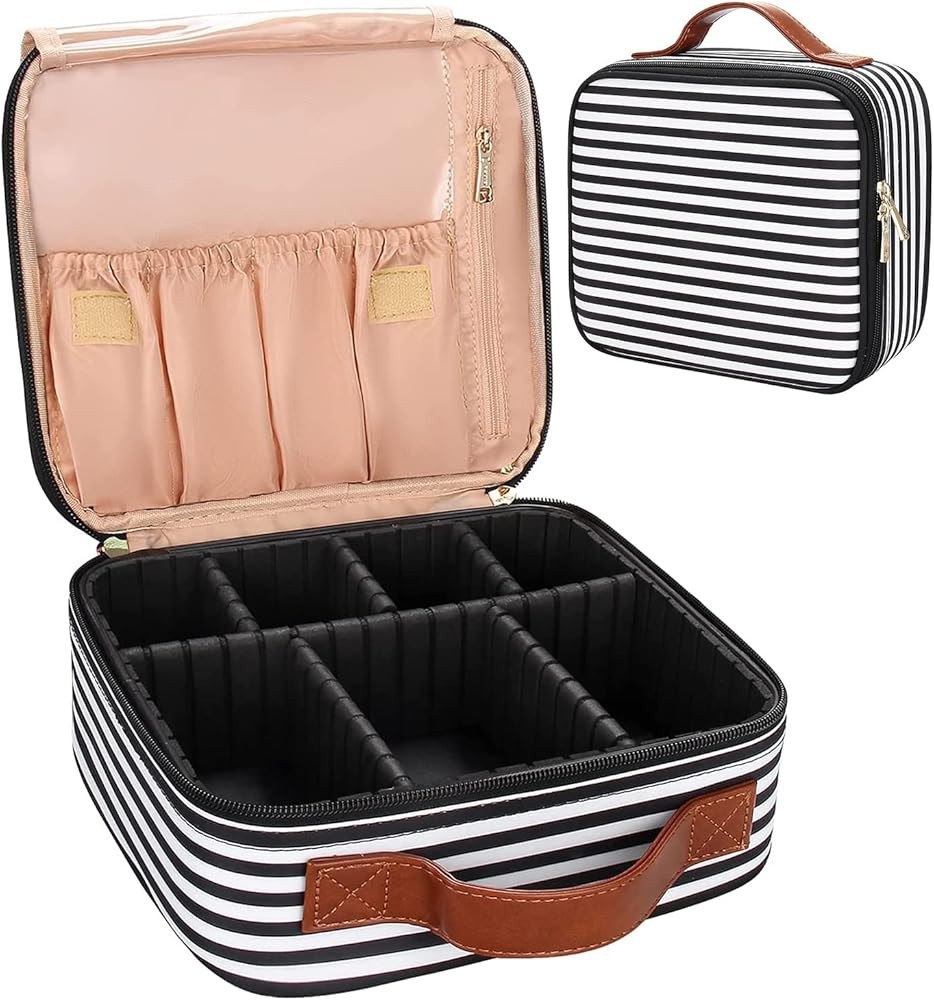 Relavel Travel Makeup Train Case Makeup Cosmetic Case Organizer Portable Artist Storage Bag with ... | Amazon (US)
