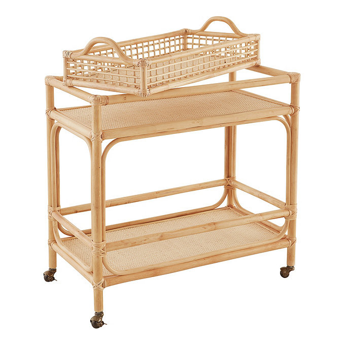Santiago Rattan Bar Cart | Ballard Designs, Inc.