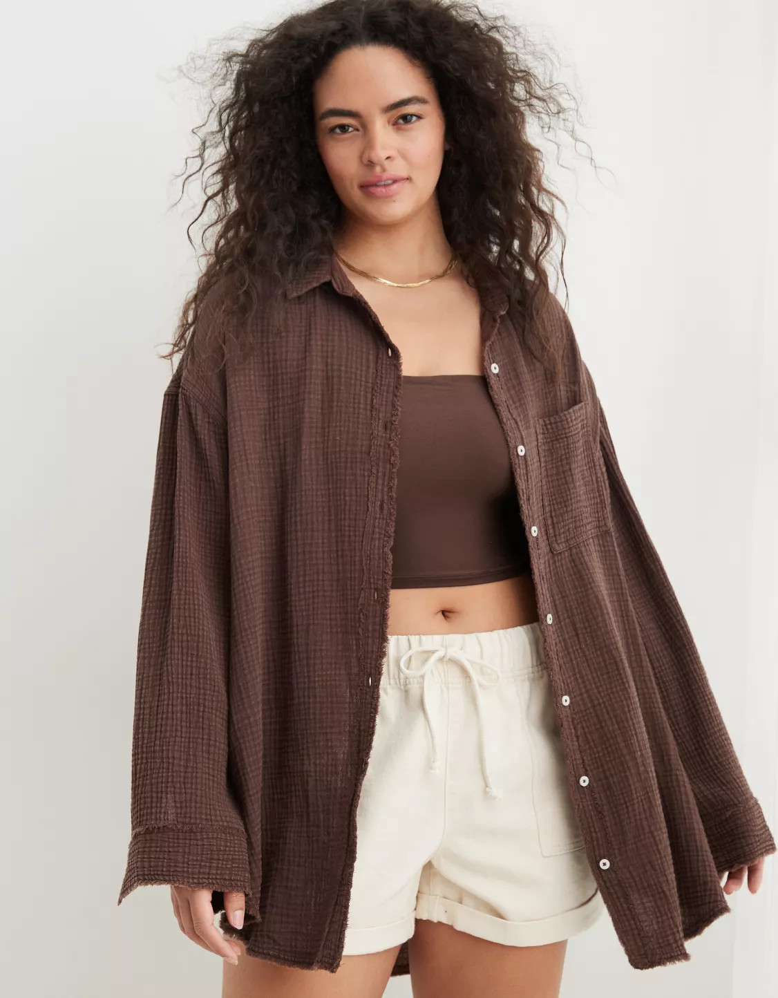 Aerie Pool-To-Party Cover Up Shirt | American Eagle Outfitters (US & CA)