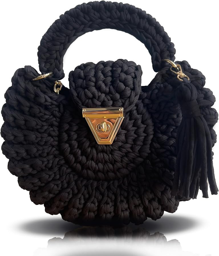 CHQEL Evening Clutch Bag for Women, Handmade Crochet Wedding Party Purse, Small Flap Formal Cross... | Amazon (US)