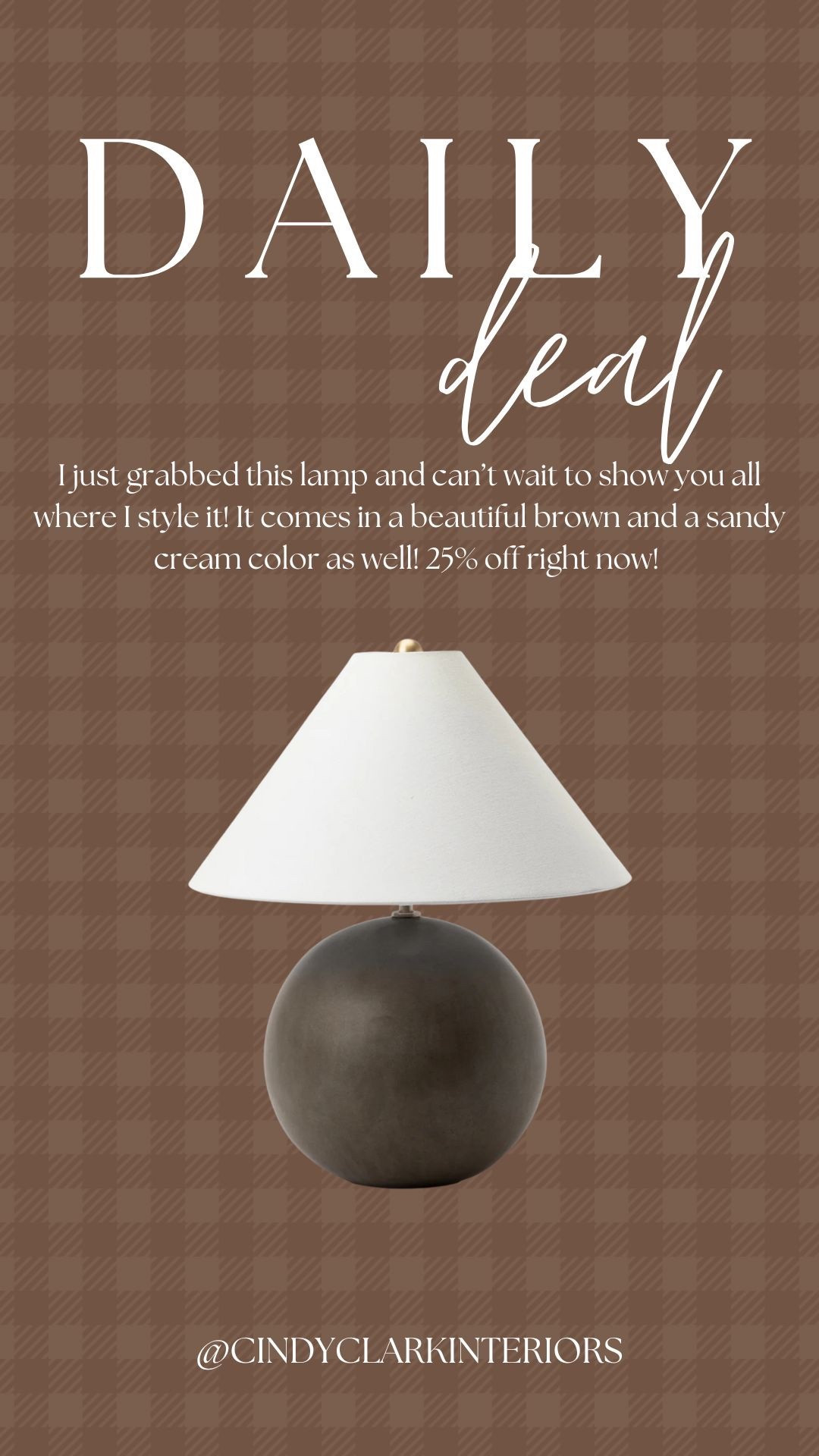 I just grabbed this lamp and can’t wait to show you all where I style it! It comes in a beautiful brown and a sandy cream color as well! 25% off right now! 

#LTKSaleAlert #LTKHome