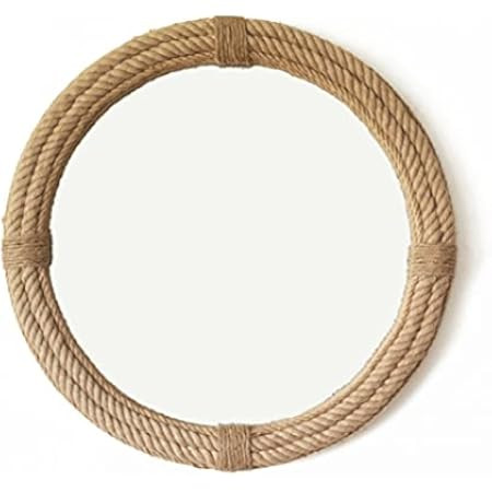 Foreside Home and Garden 23.75 inch Diameter Round Wrapped Rope Wall Mirror, Brown | Amazon (US)