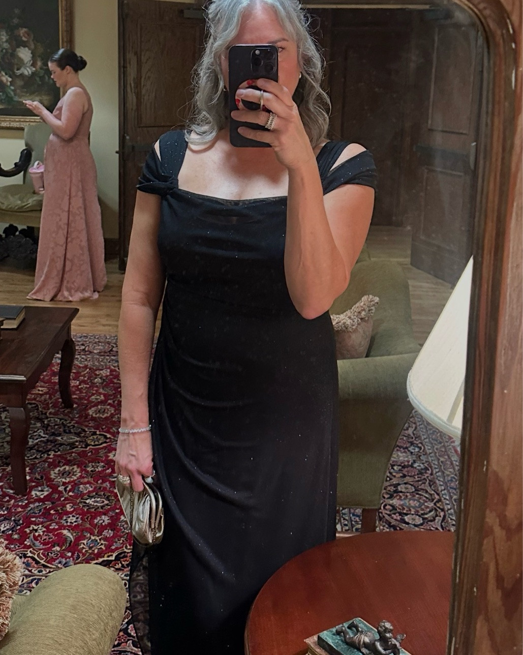 💕Summer Wedding guest dresses made easy and perfect for the summer wedding. Me as the Aunt of the bride and my sister in her Mother of the bride gown. Beautiful dresses for the most beautiful day! 
My black gown comes in other colors and was perfect for a hot day. It’s stretchy, airy and so comfy. Wearing a size 12! 
5’7 150 lbs

#LTKWedding #LTKOver40