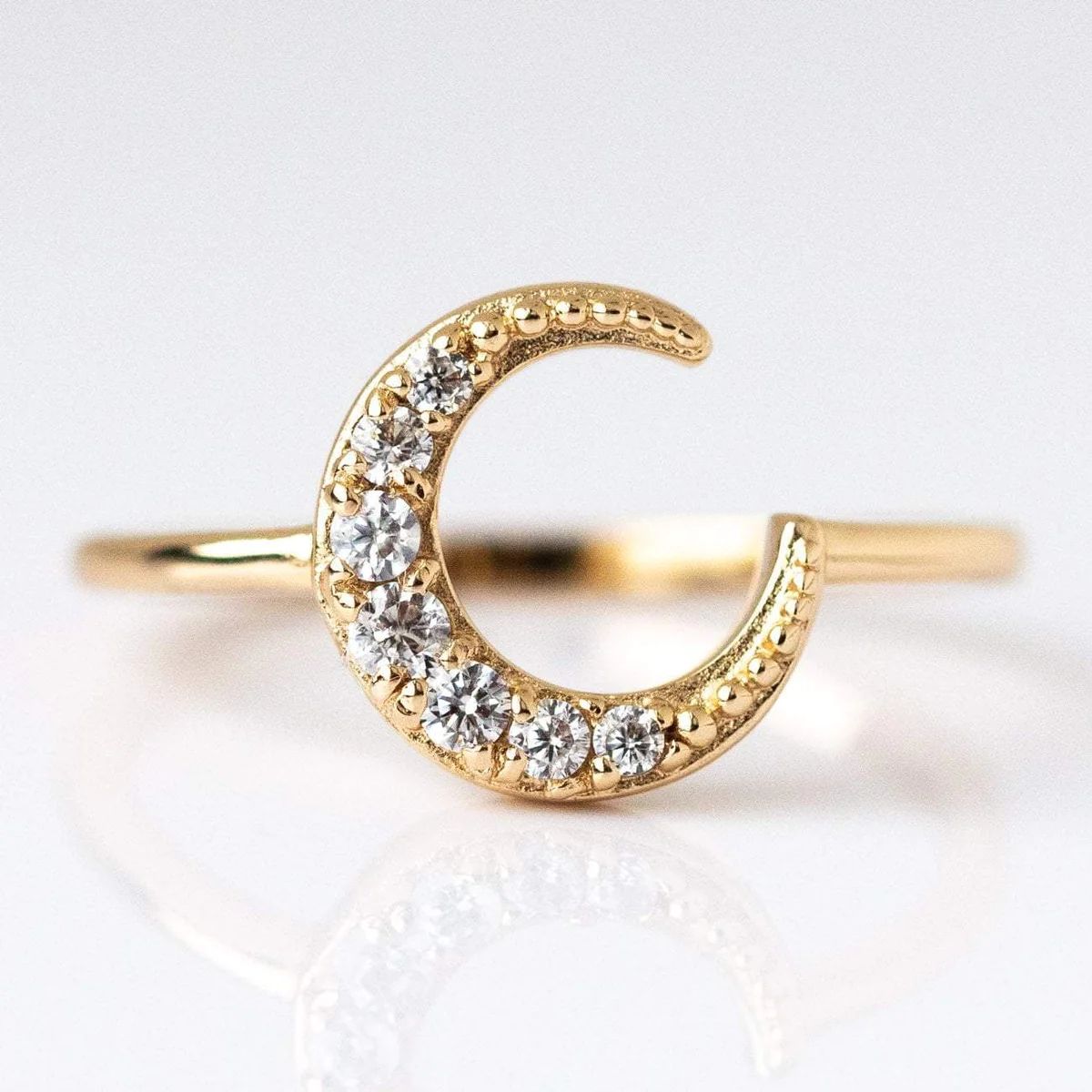 CZ Crescent Moon Ring | Local Eclectic