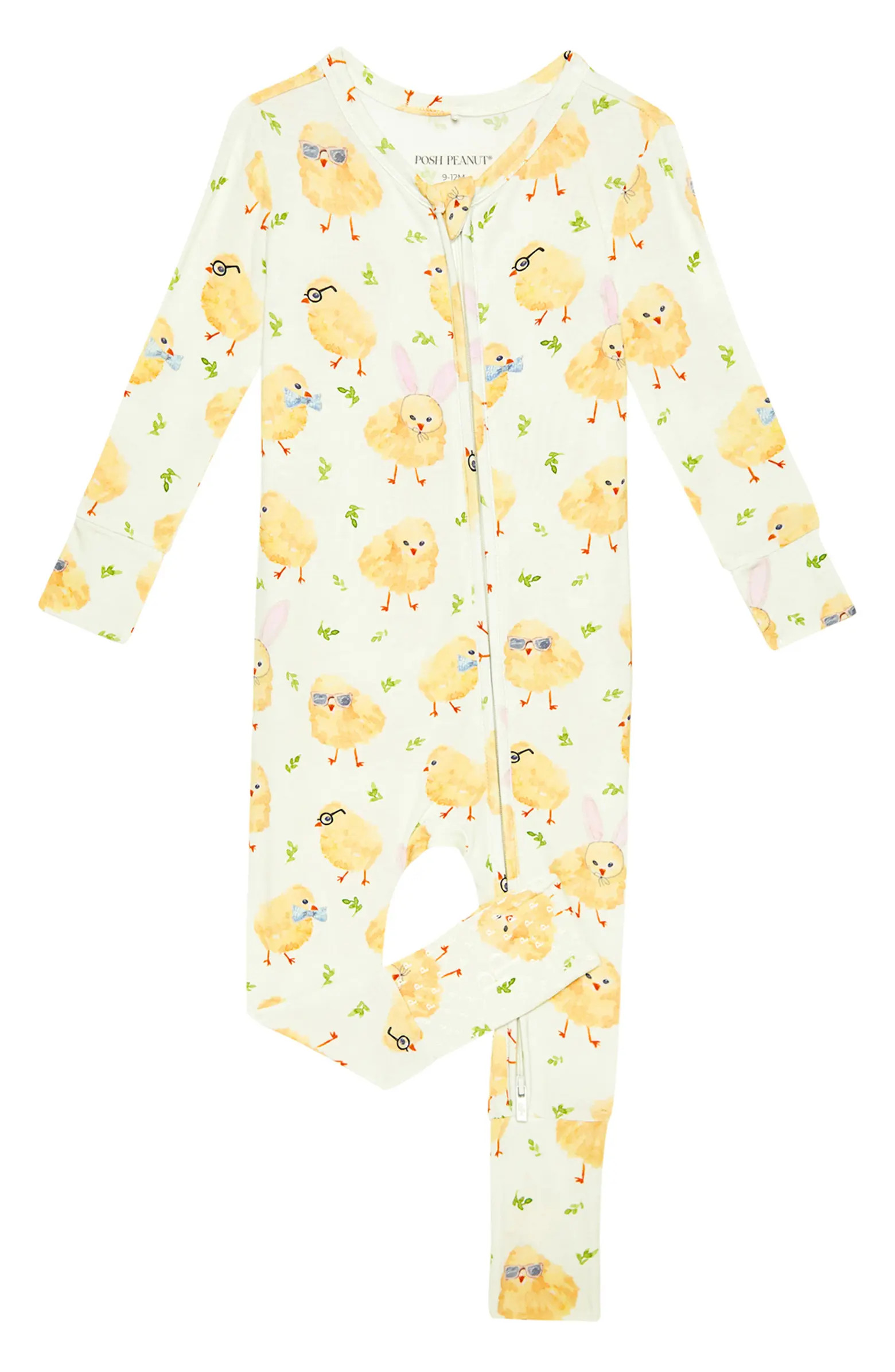 Charles Chick Easter Print Fitted Convertible Footie Pajamas | Nordstrom