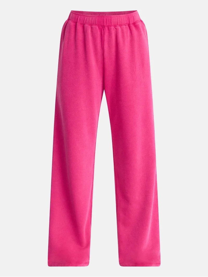 No Boundaries Washed Fleece Wide Leg Pants, 31" Inseam, Women's XXS-XXL | Walmart (US)