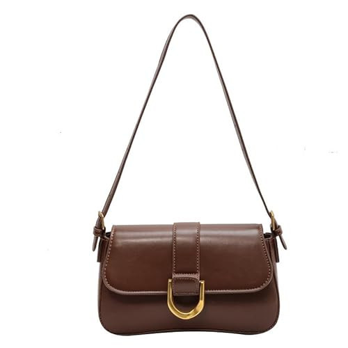 Shoulder Bag for Women Trendy Crossbody Purse Vegan Leather Handbags Clutch Hobo Bags Y2K Saddle Purses (Dark Brown) | Amazon (US)
