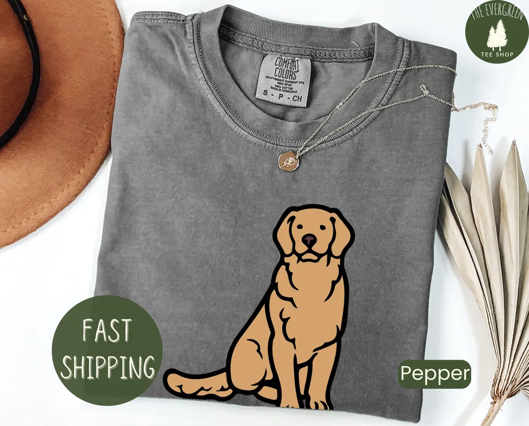 Cute Golden Retriever Dog Mom Comfort Colors Tshirt, Life is Golden Shirt, English Retriever Gift... | Etsy (US)