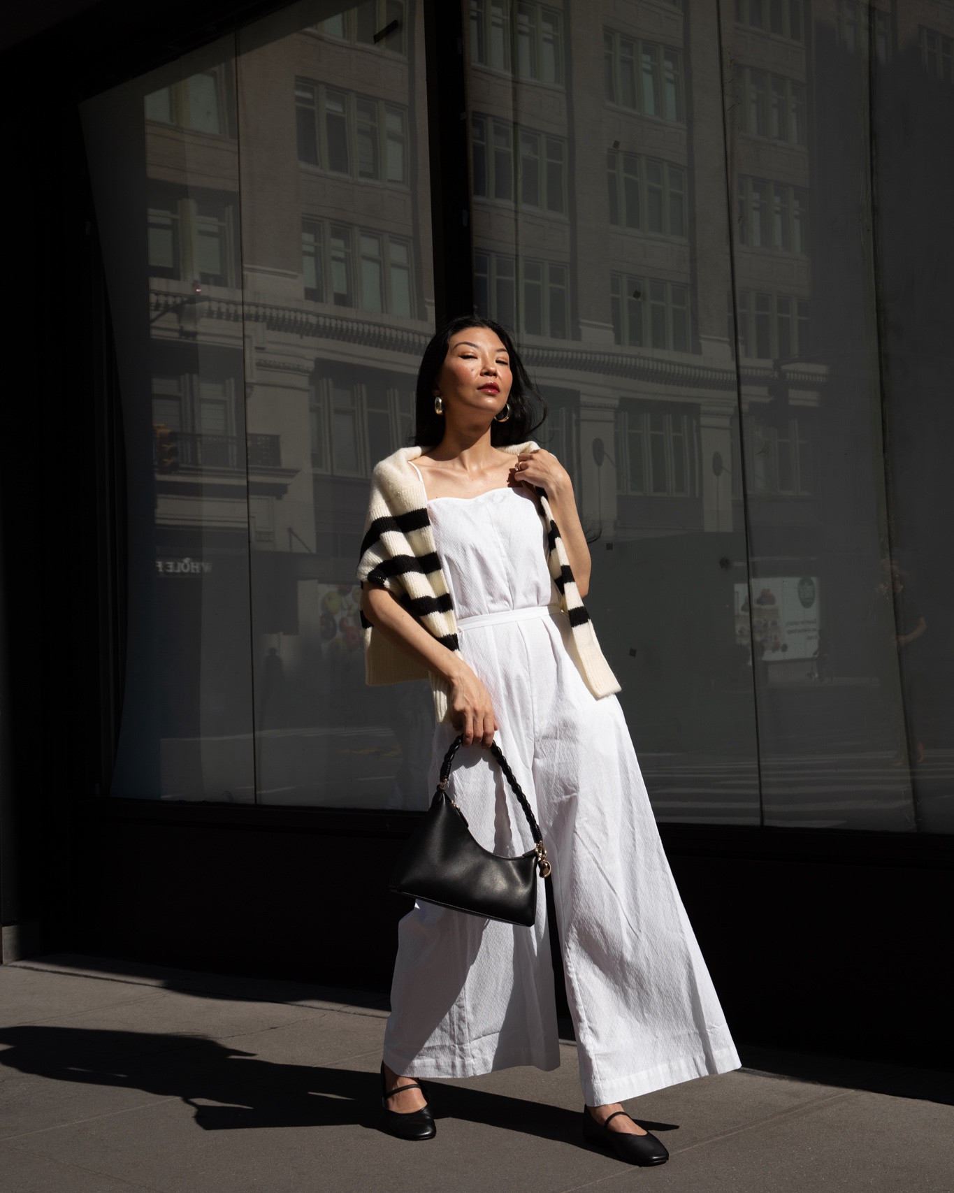 Perfect weather ☀️ for cotton jumpsuits, cardigans and ballet flats 🖤🤍 @darling 

Feel free to use my code SUZANNES for 15% off your order!

#outfitinspiration #stylingtips #transitionalstyle  #ltkstyletip #ltkover40 #outfitinspo #prefall 

#LTKOver40 #LTKSeasonal #LTKFindsUnder100