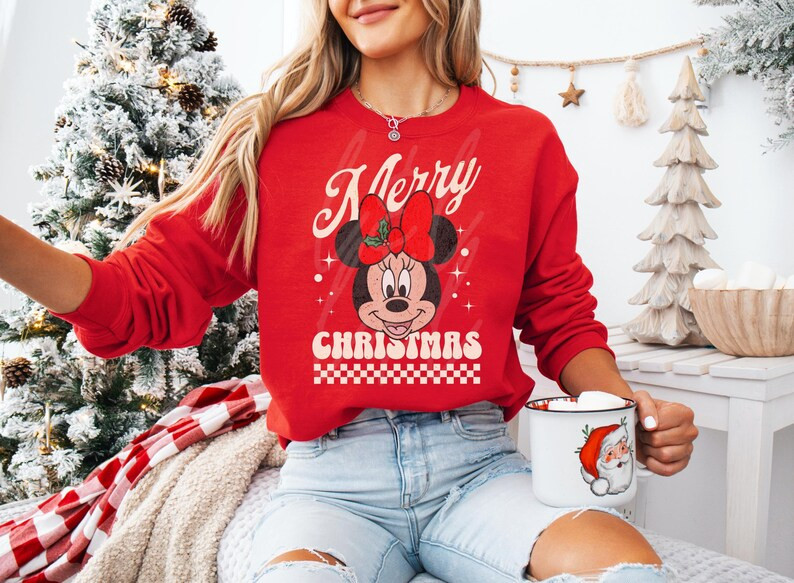 Couples Christmas Holiday Sweater - Matching Christmas Sweater - Mickey and Minnie Christmas | Etsy (US)