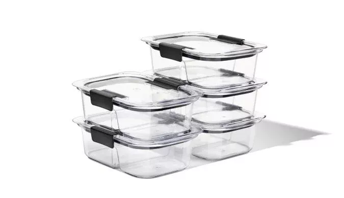 Rubbermaid Brilliance Food Storage Container, Large, 9.6 Cup, Clear 2024351