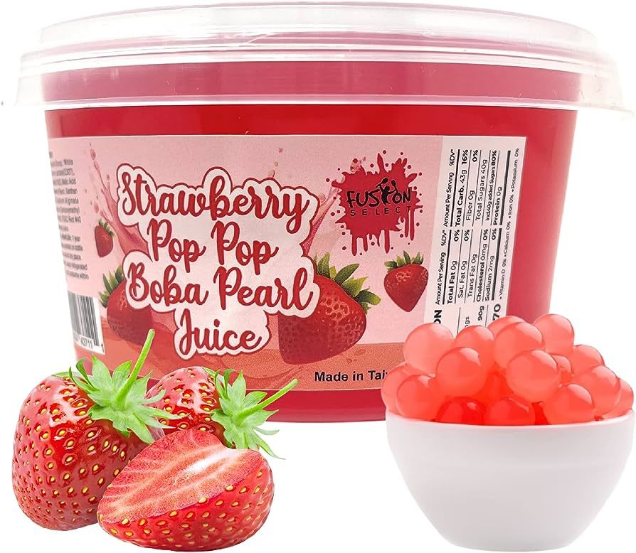 Fusion Select Strawberry Popping Boba Pearls Bursting Boba For Fruit Tea Dessert Toppings 450 Gra... | Amazon (US)