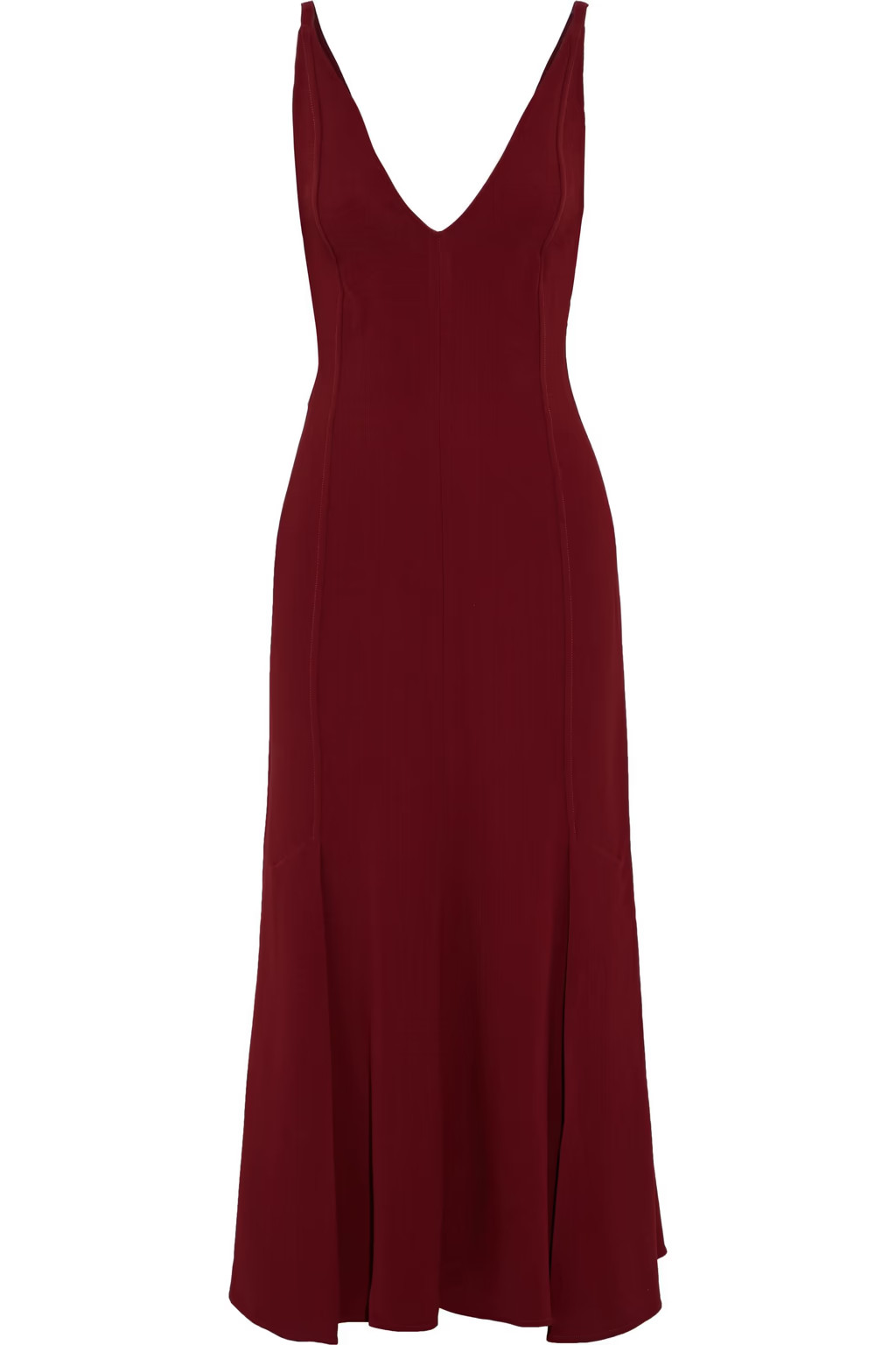 Fluted pleated crepe midi dress | The Outnet (US and CA)